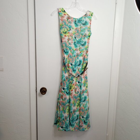 Evan Picone Dresses & Skirts - Evan Picone Black Label Watercolor Floral Midi Dress